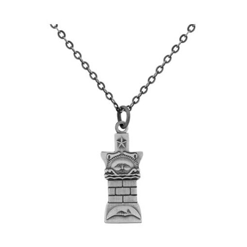 J14 Nauvoo Pillar Necklace Antique Silver Plate