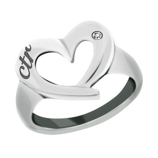 J149  "CTR Love" Heart CTR Stainless Steel Ring