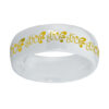 J157 'Halo" White Diamond Ceramic W/ gold inlay