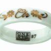 J181  "Rosa"White Diamond Ceramic W/ Rose Gold CTR Flower inlay