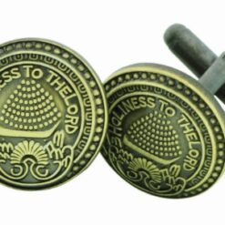 J7CAG Temple doorknob cufflink Antique Gold