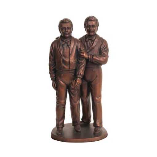 S273 Brothers Statue 3" Bronze Tone Marble