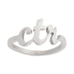 J102 Cursive CTR Ring Medium