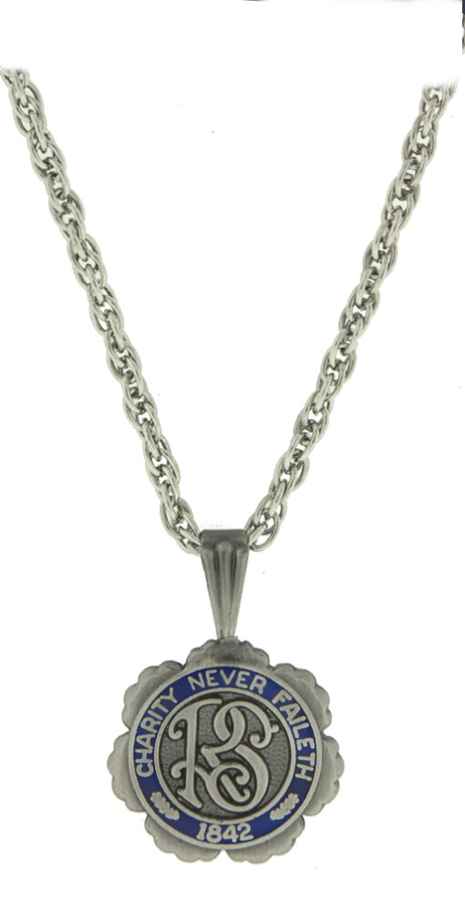 J106S Relief Society Silver Tone Necklace