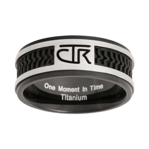 J120 Titanium with Black Rubber Inlay CTR Ring