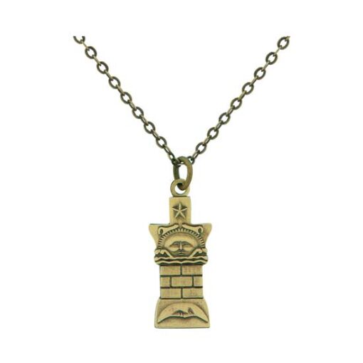 J13 Nauvoo Pillar Necklace Antique Gold Plate