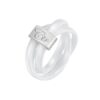 J160  CTR Ring "3 Pc White Diamond Ceramic"