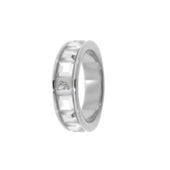 J162 CTR Ring "“Glimmer” Stainless Steel with White CZ Stones