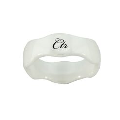 J169 CTR Ring “Wave” White Diamond Ceramic