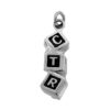 J96 CTR Block Charm Sterling Silver