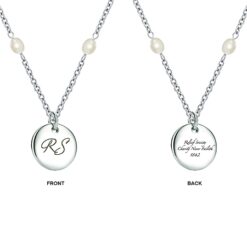 K13N Necklace "Relief Society" Stainless Steel w/Pearl chain