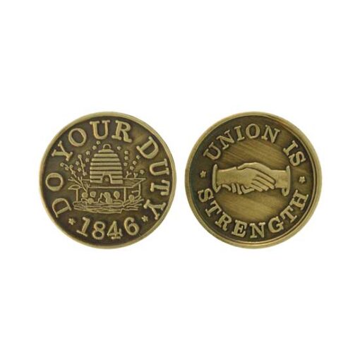 M8 "Do Your Duty" Token 1846 Union Is Strength 3/4" dia.